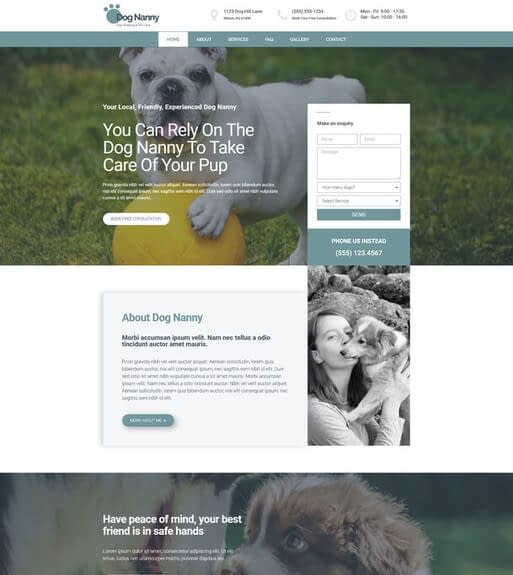 Pet Business Website Design