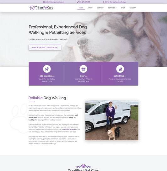 dog walker website design
