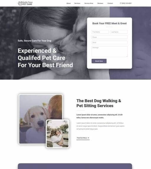 Free Pet Business Website Template