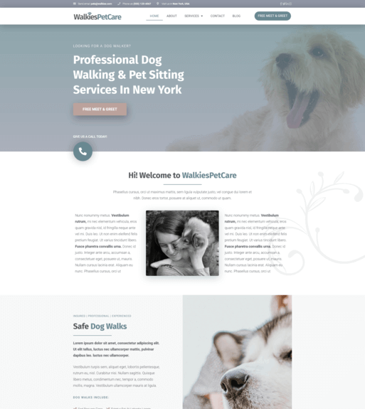 Pet Business Website Dog Walking Business